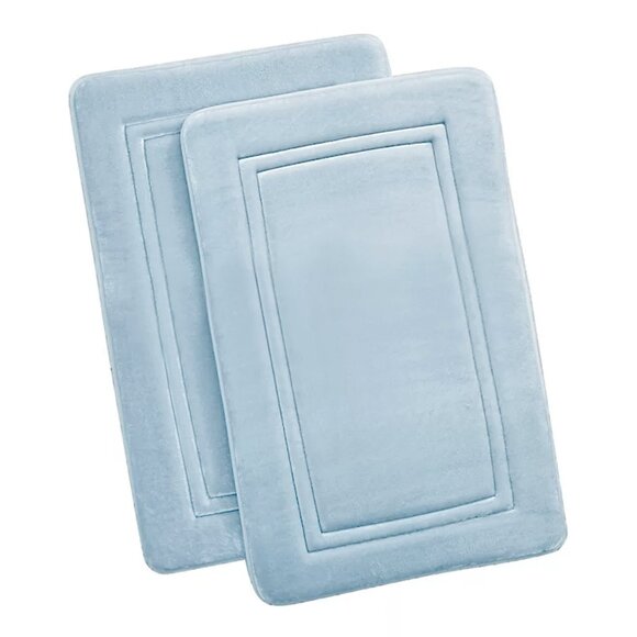 NEW!! TRULY CALM Memory Foam Bath Mats ~ 2 Pack ~ Blue - Picture 10 of 11
